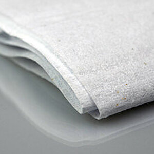 Weißes, robustes Reißvlies aus 100% recycelter Baumwolle