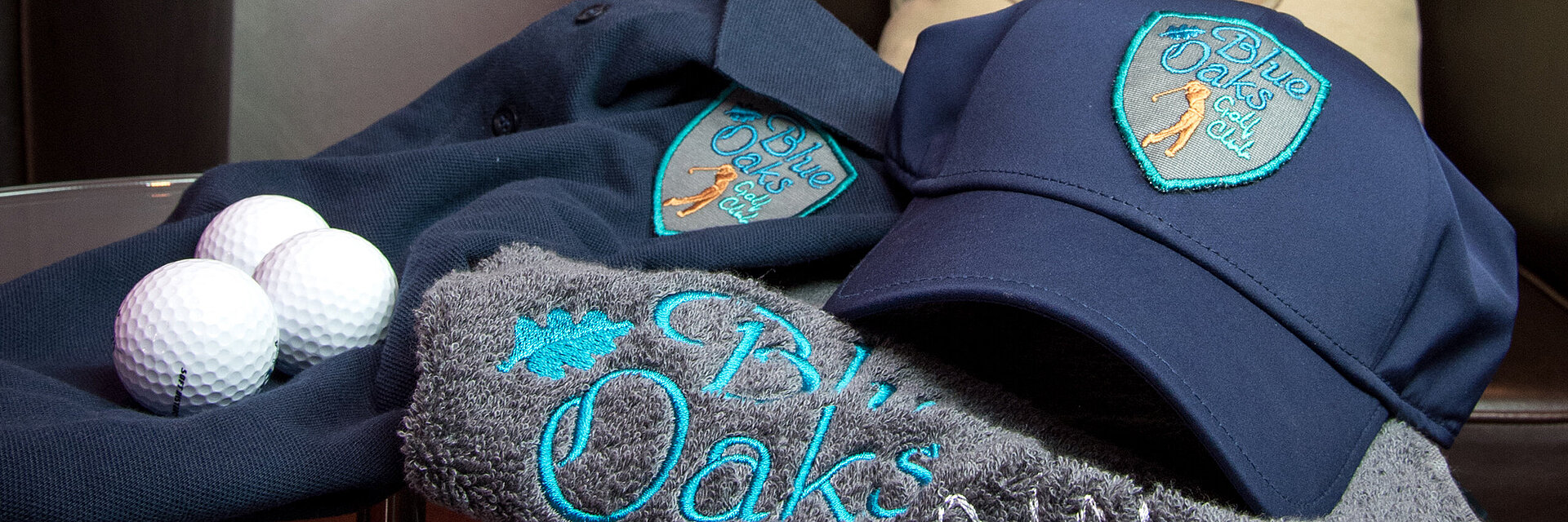 Embroidered golf towel and cap