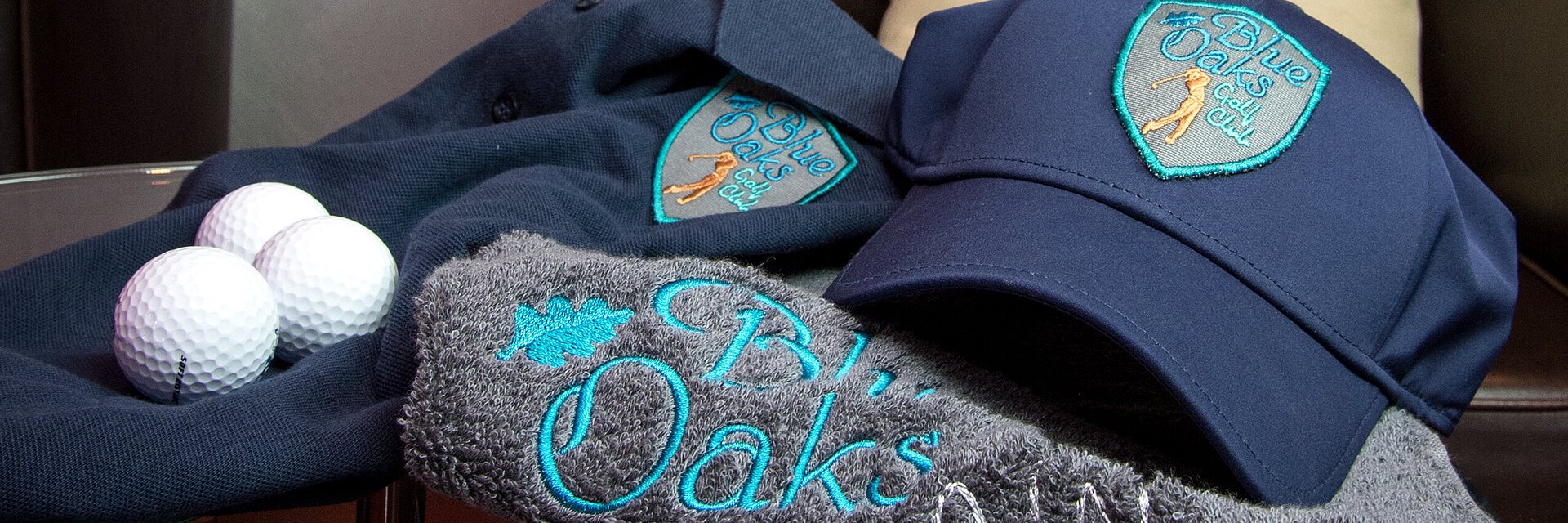 Embroidered golf towel and cap