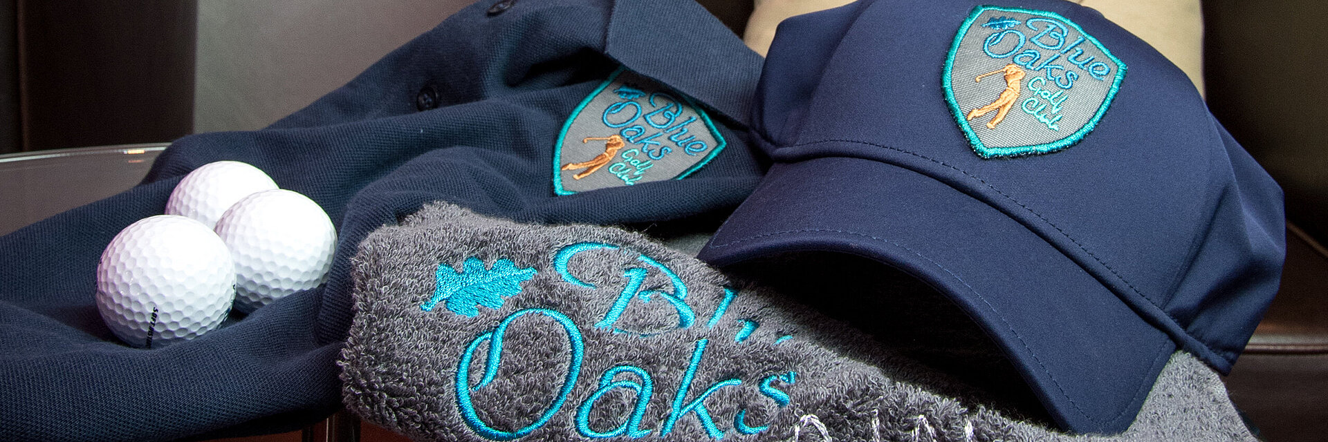 Embroidered golf towel and cap