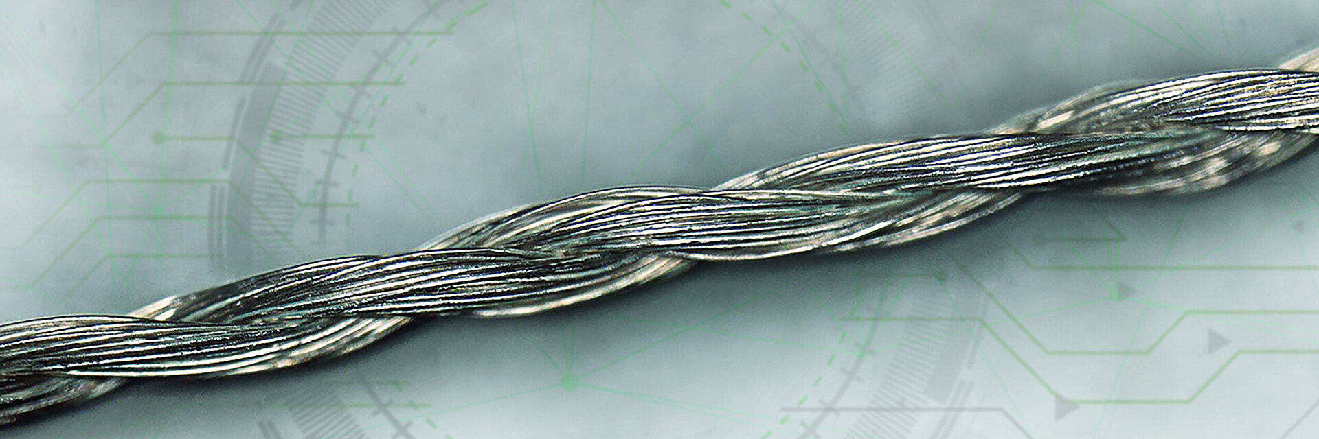 High conductive embroidery thread filament detail