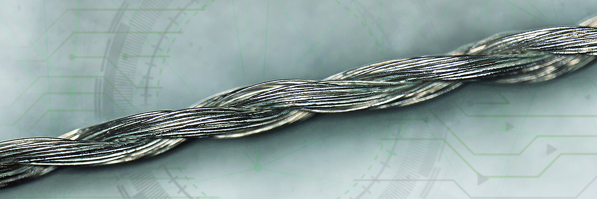 High conductive embroidery thread filament detail