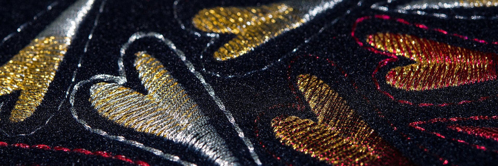 embroidered metallic hearts