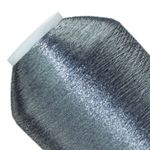 Silver metallic embroidery thread cone detail