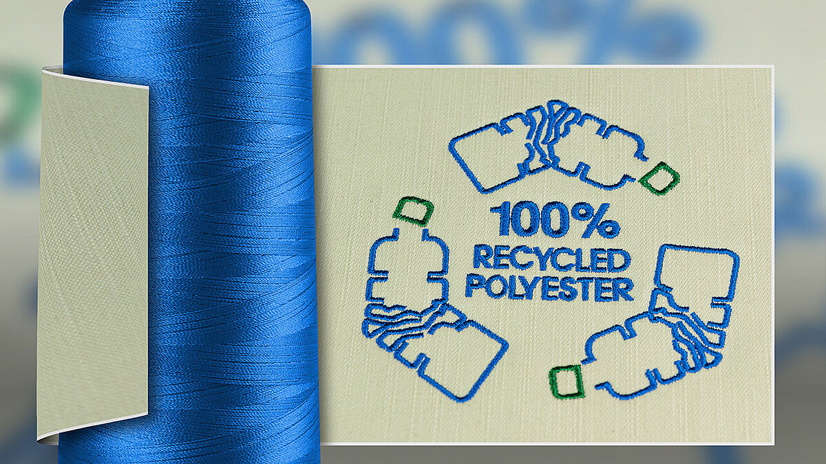 Recycled polyester embroidery threads