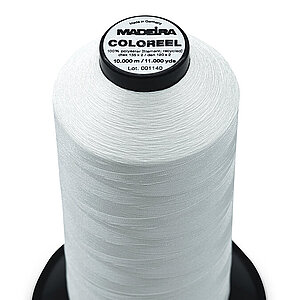 [Translate to Global Deutsch:] Madeira Coloreel embroidery thread cone with top label