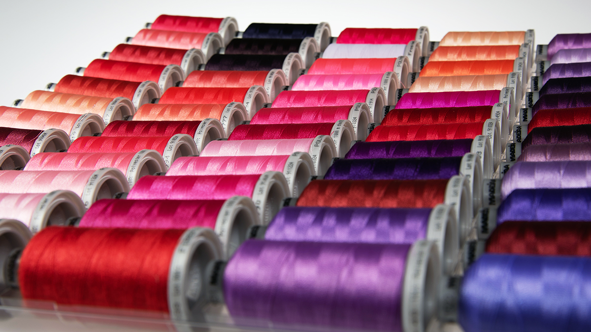 red colour range embroidery threads