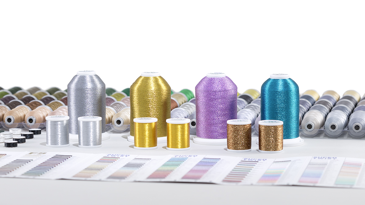 Metallic embroidery thread range