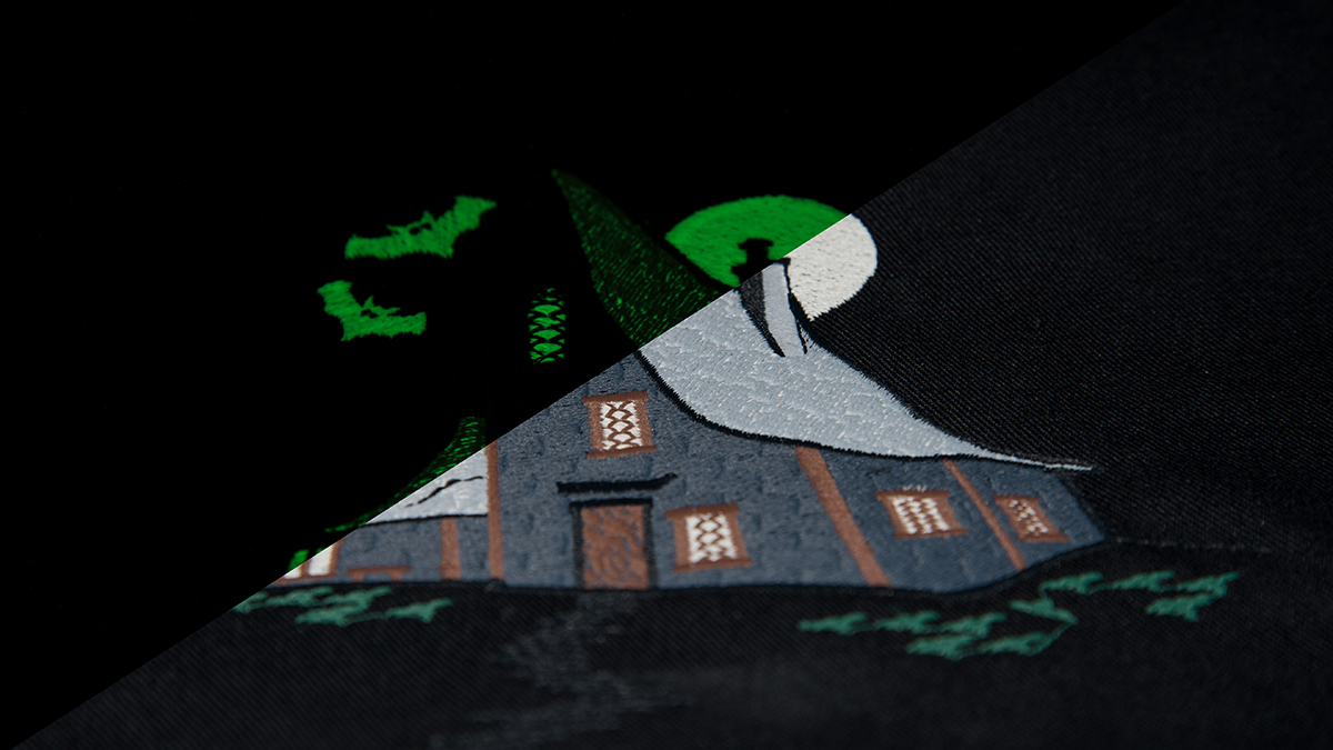 glow-in-the-dark thread design day & night