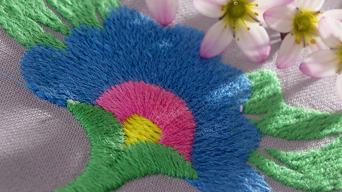 wool embroidery design flower